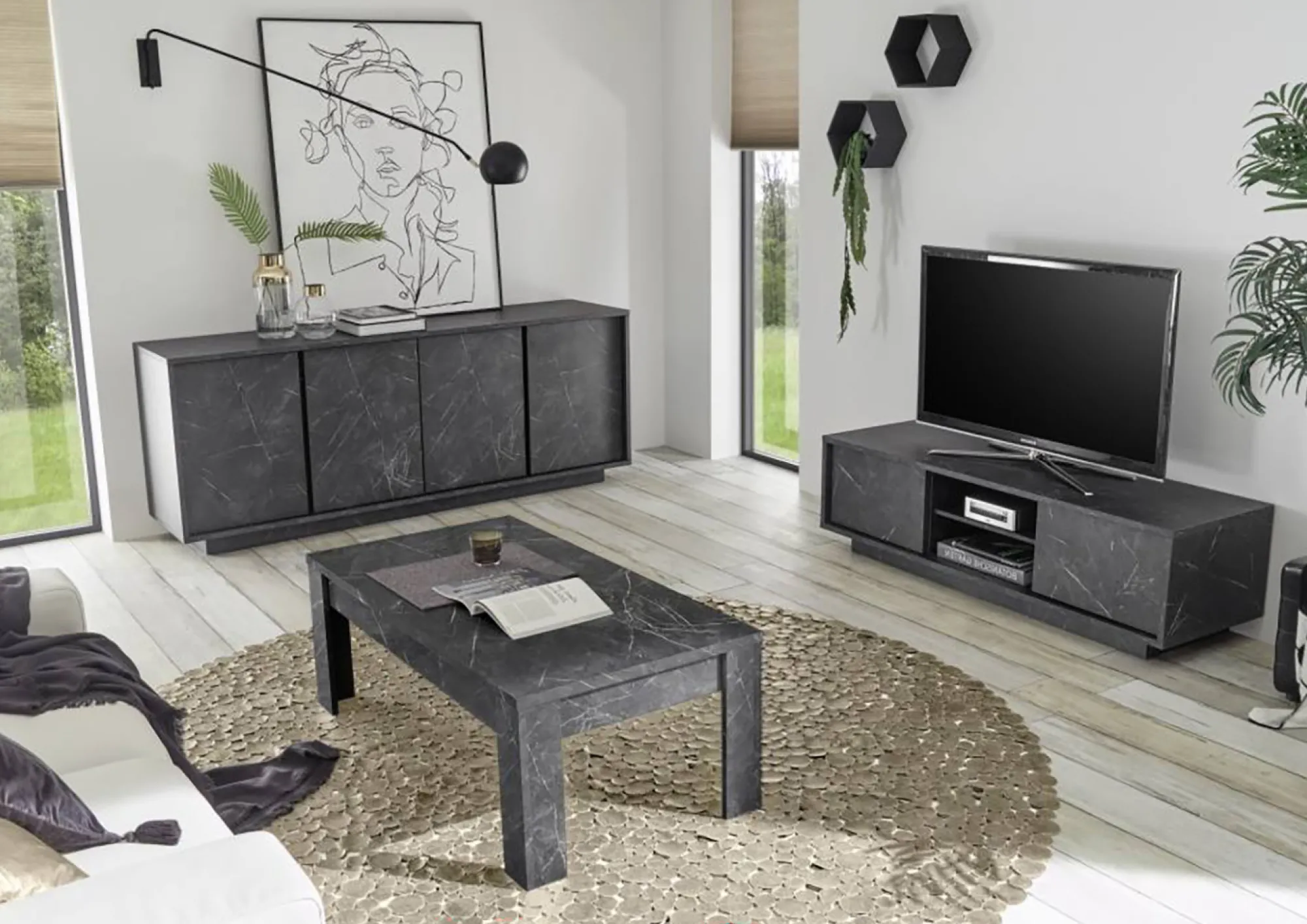 Credenza Nika, 180x43 h79 cm,<Dmora Outlet
