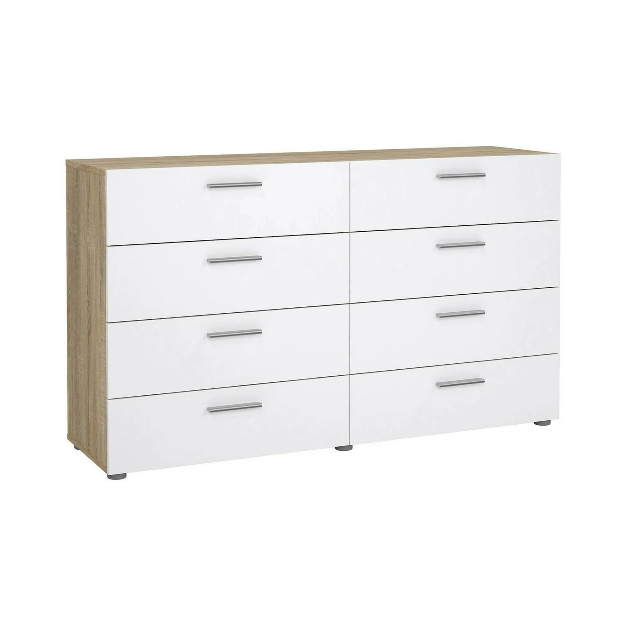 Credenza Phethai, 40x140 h82 cm, Quercia e Bianco<Dmora Sale