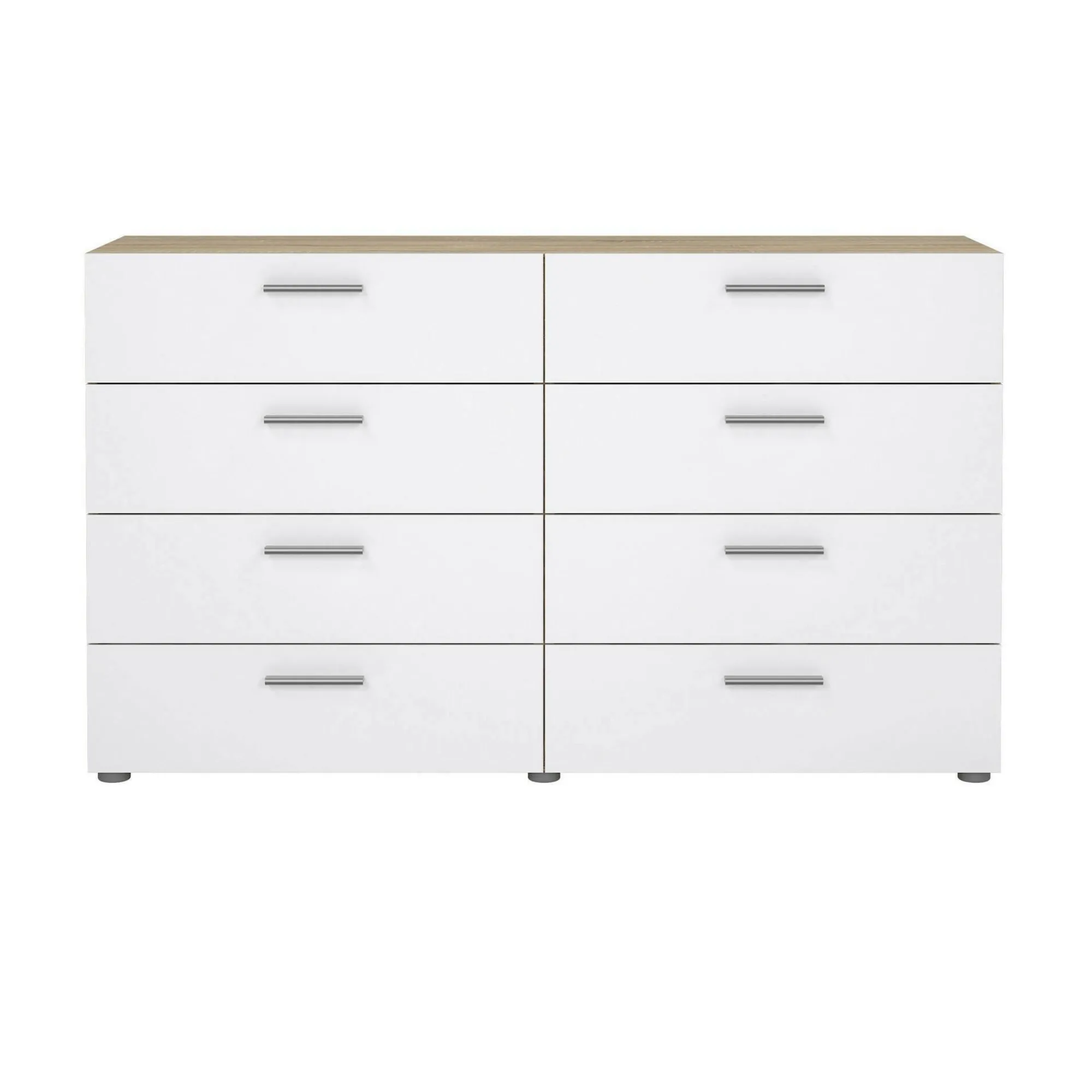 Credenza Phethai, 40x140 h82 cm, Quercia e Bianco<Dmora Sale