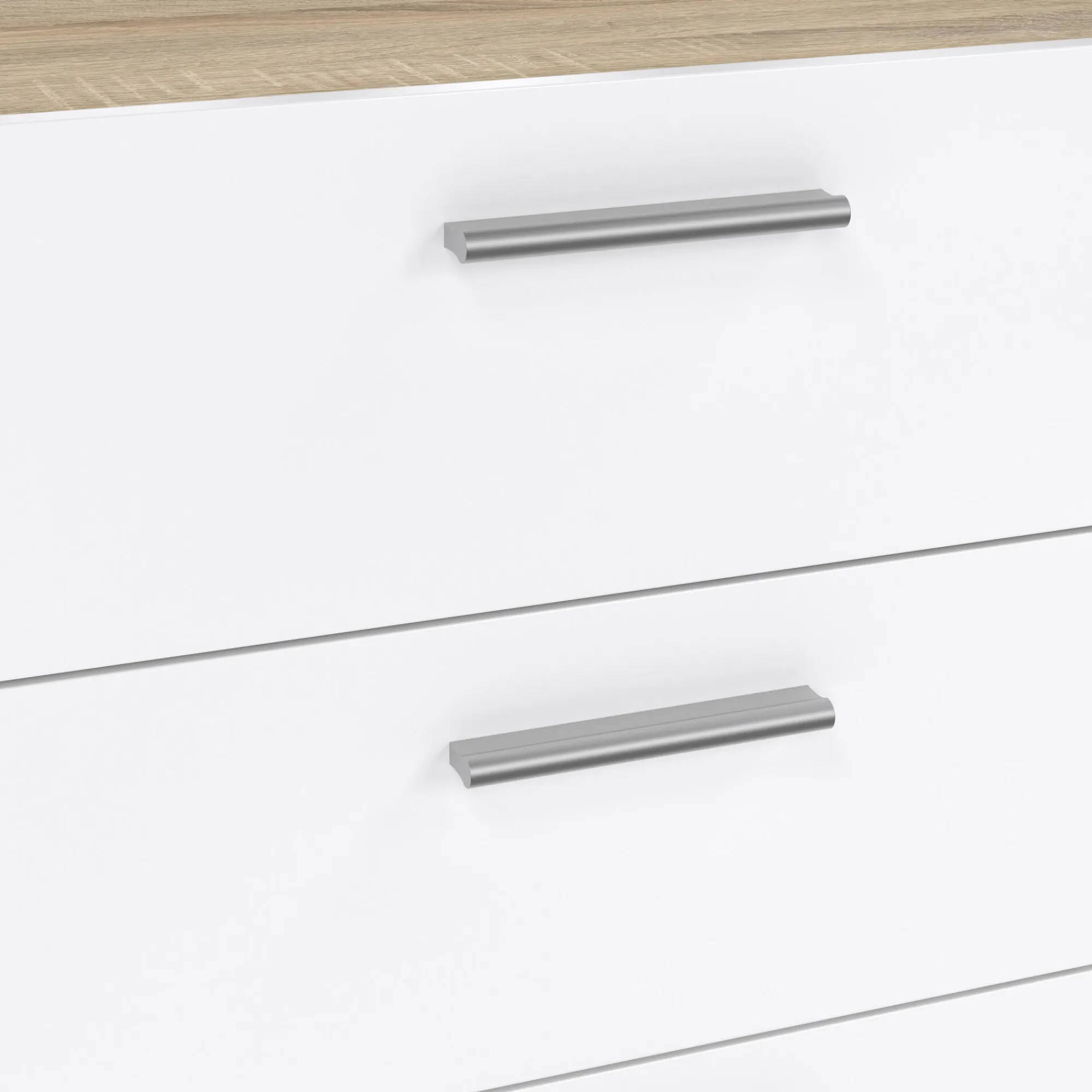 Credenza Phethai, 40x140 h82 cm, Quercia e Bianco<Dmora Sale