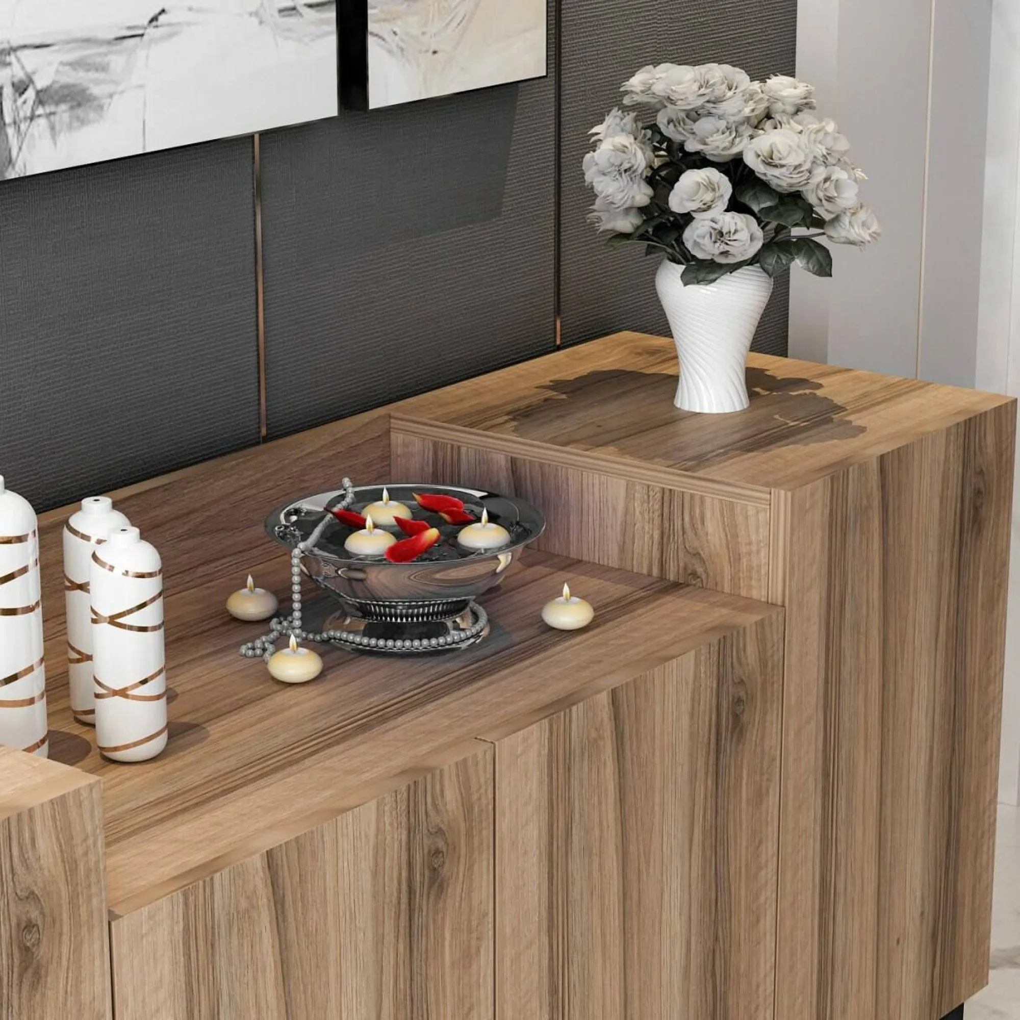 Credenza Picea, 160x42 h75 cm,<Dmora Best Sale