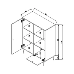 Credenza Sfalerite, 90x40h110 cm,<Dmora Flash Sale