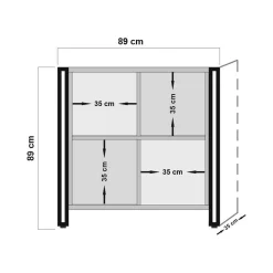 Credenza Telesilla, Quercia e Nero, 89x35h89 cm<Dmora Cheap