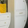 Credenza Tellier, 60x32 h133 cm, Bianco e Oro<Dmora Best Sale