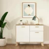 Credenza Tulo, 39x99 h73 cm, Rovere e Bianco<Dmora New
