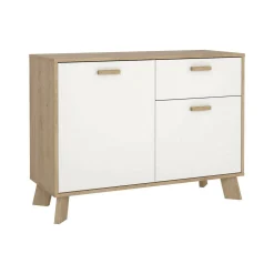 Credenza Tulo, 39x99 h73 cm, Rovere e Bianco<Dmora New