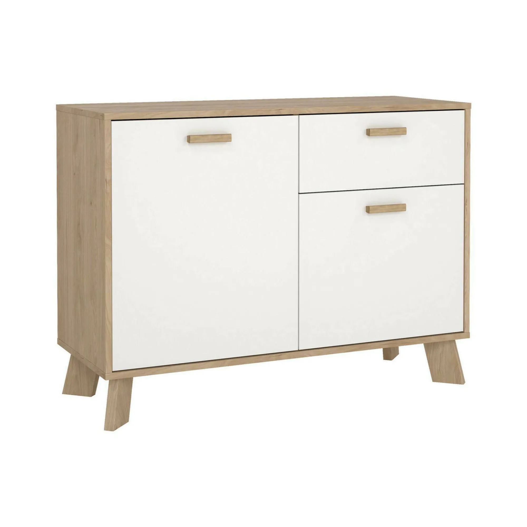 Credenza Tulo, 39x99 h73 cm, Rovere e Bianco<Dmora New