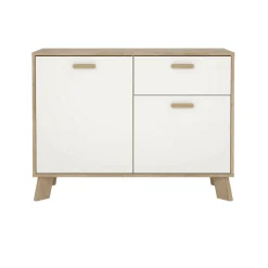 Credenza Tulo, 39x99 h73 cm, Rovere e Bianco<Dmora New