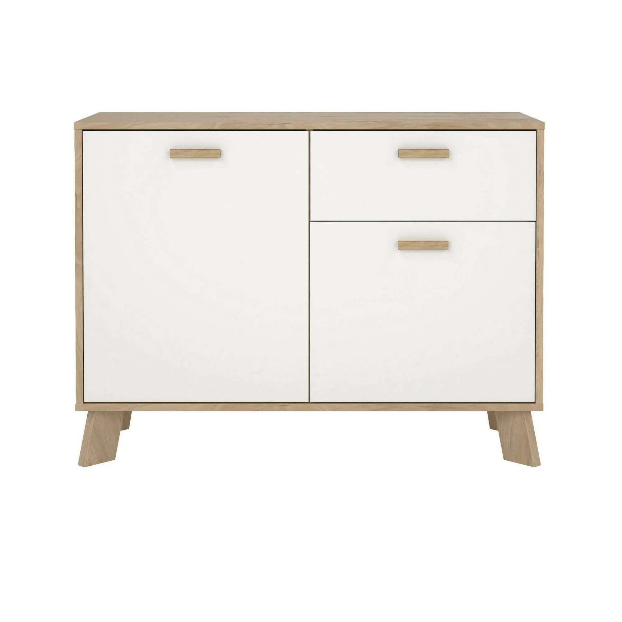 Credenza Tulo, 39x99 h73 cm, Rovere e Bianco<Dmora New