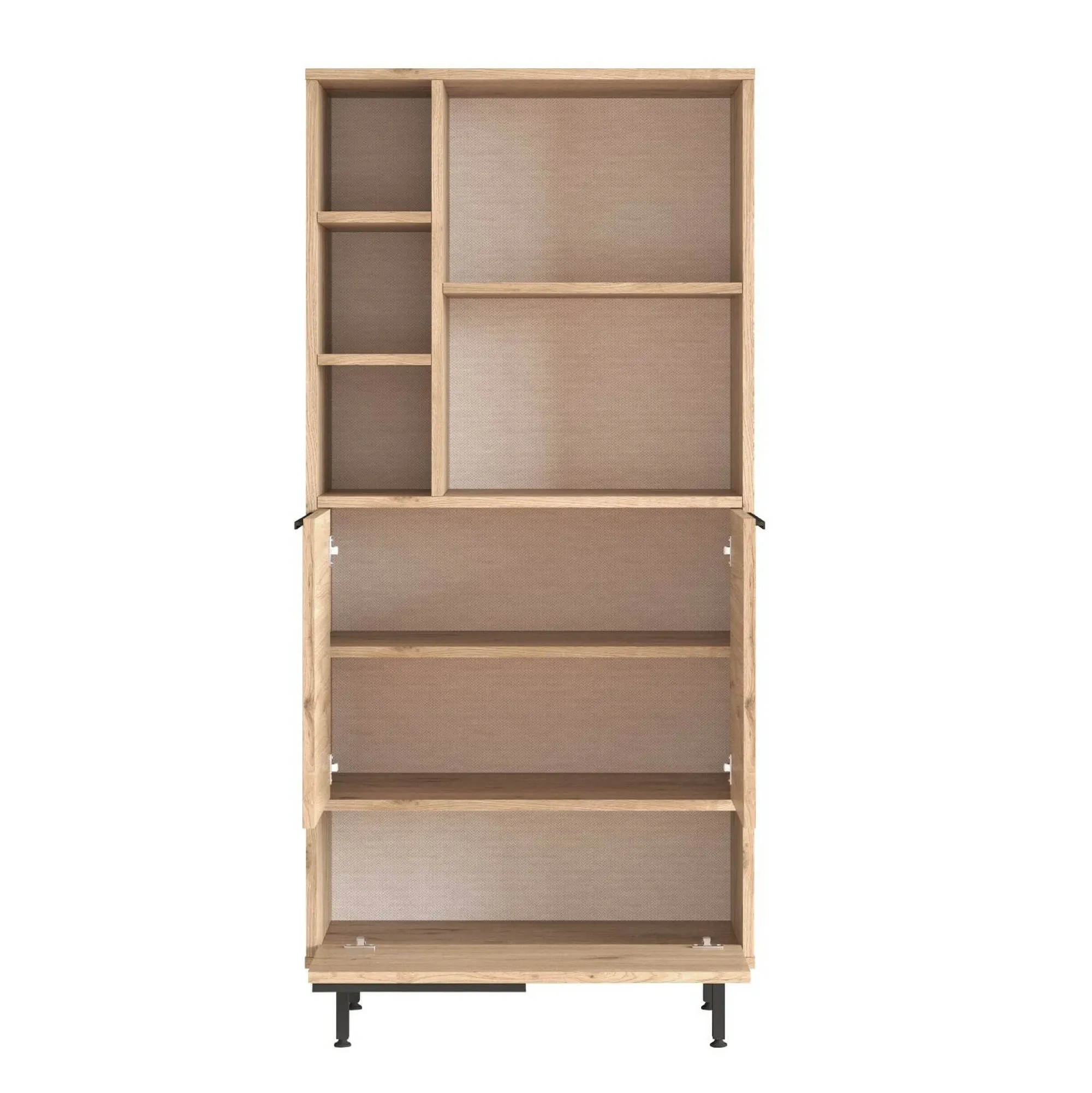 Credenza Vinta, 75x36 h162 cm, Noce e Quercia<Dmora Best