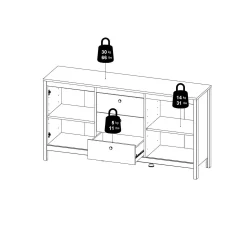Credenza Whitney, 38x151 h80 cm,<Dmora Fashion