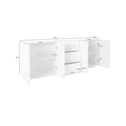 Credenza Zeus, cm 224x44h86,<Dmora Clearance
