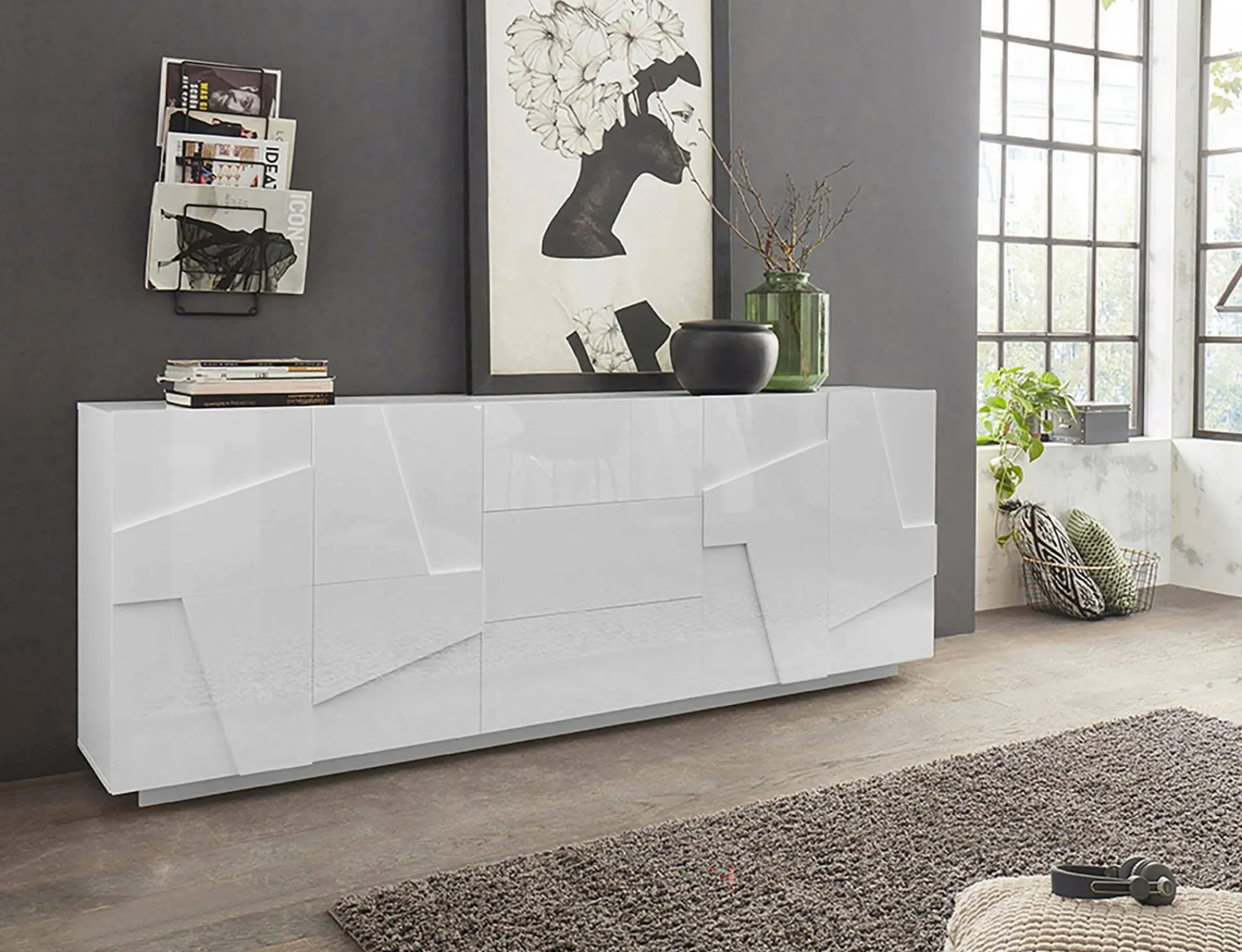 Credenza Zeus, cm 224x44h86,<Dmora Best Sale