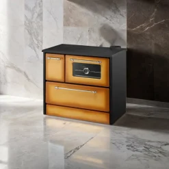 Cucina a legna Andalo, 87x51 h79 cm, Giallo e Nero<Dmora Flash Sale