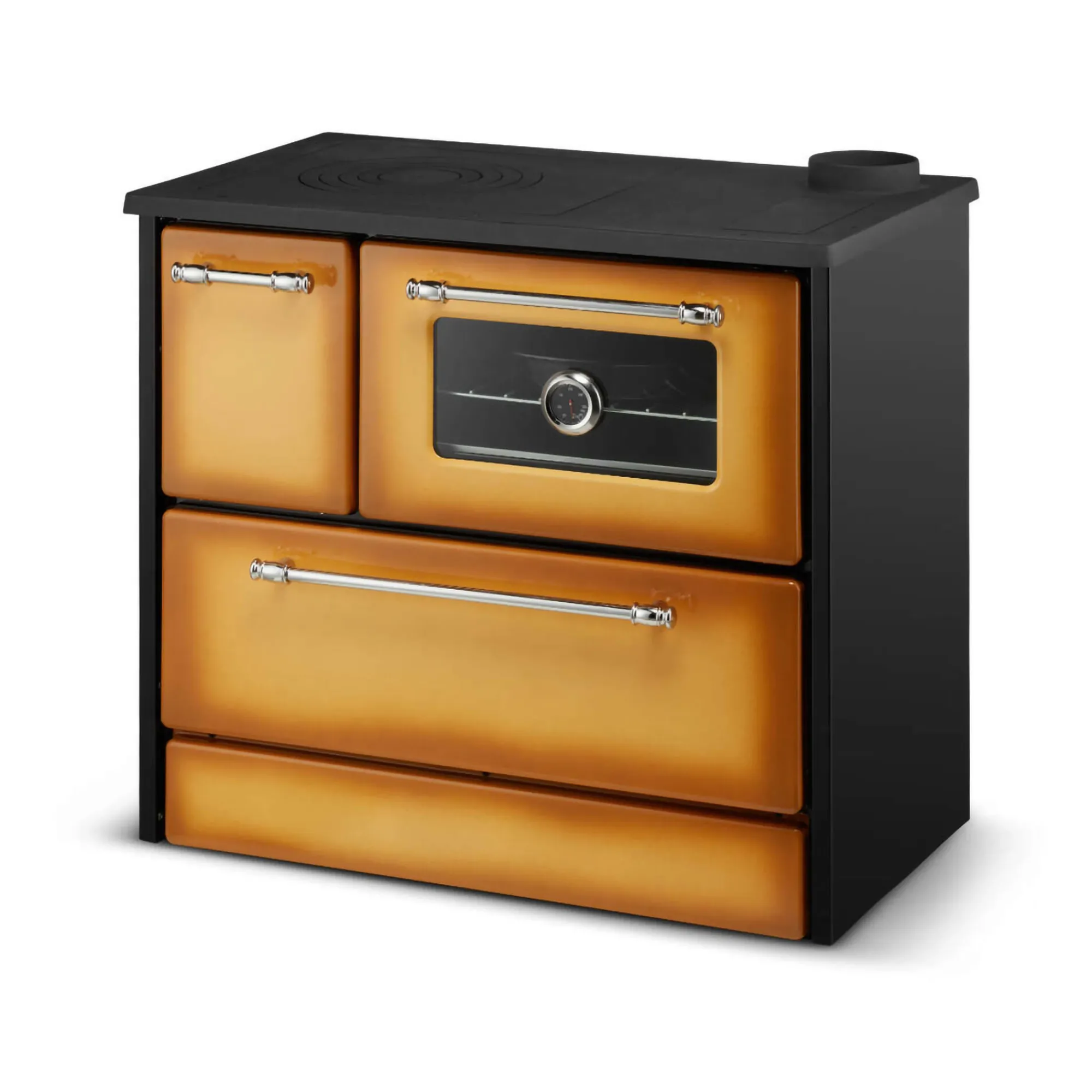 Cucina a legna Andalo, 87x51 h79 cm, Giallo e Nero<Dmora Flash Sale