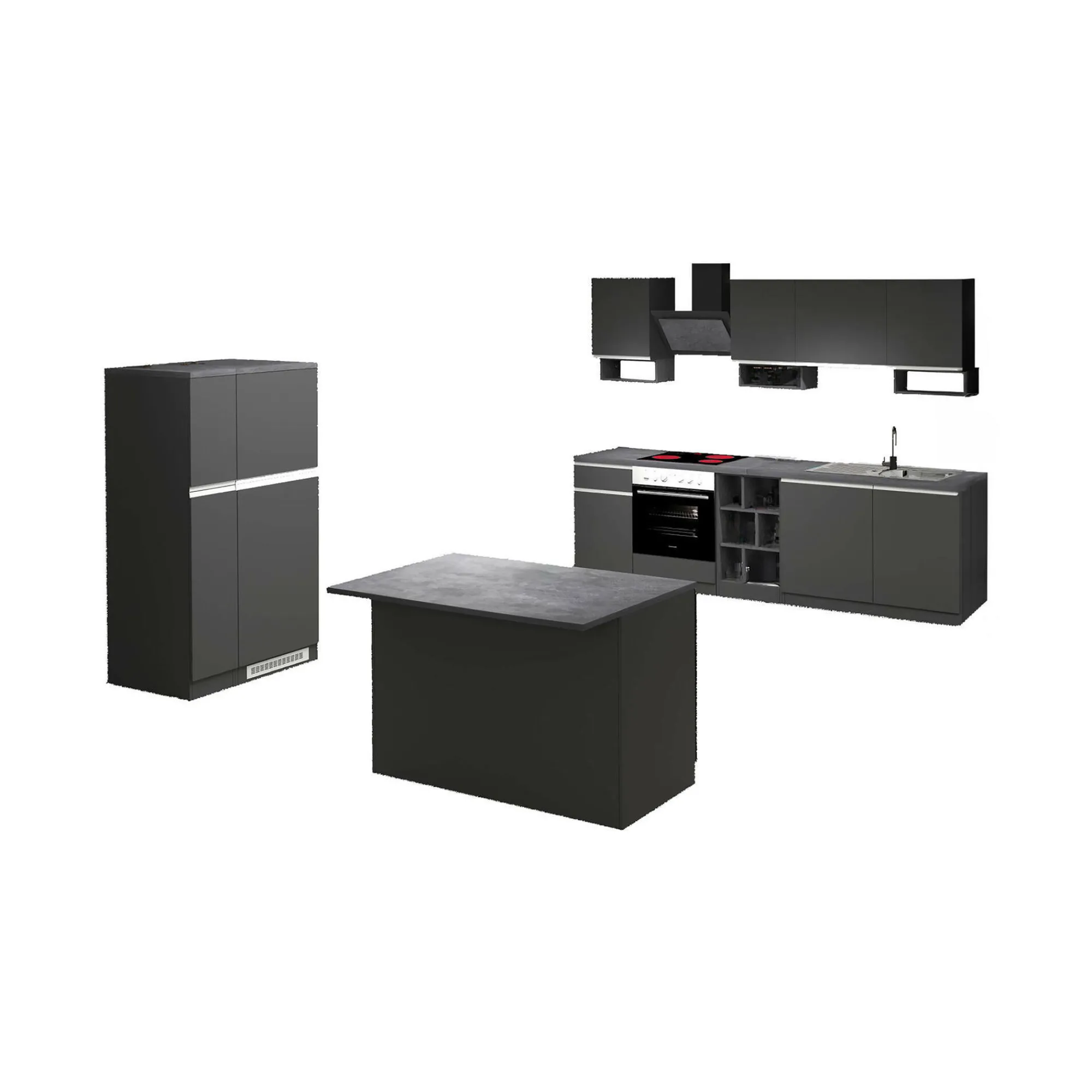 Cucina completa Arlo, 100% Made in Italy, Antracite e Ardesia<Dmora Cheap