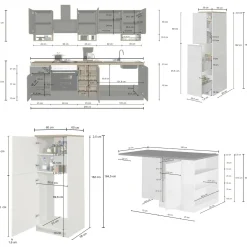 Cucina completa Arlo, 100% Made in Italy, Antracite e Ardesia<Dmora Cheap