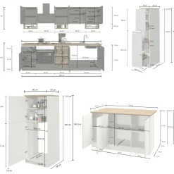 Cucina completa Arlo, 100% Made in Italy, Antracite e Ardesia<Dmora Online