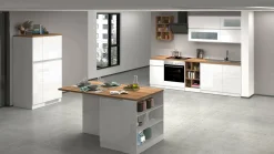 Cucina completa Armend, 100% Made in Italy, Bianco lucido e Rovere<Dmora Flash Sale