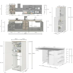 Cucina completa Armend, 100% Made in Italy, Bianco lucido e Rovere<Dmora Flash Sale