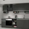Cucina completa Attimis, 255x60h85 cm, Antracite e Ardesia<Dmora Sale