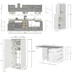 Cucina completa Danderso, 100% Made in Italy, Antracite e Rovere<Dmora Flash Sale