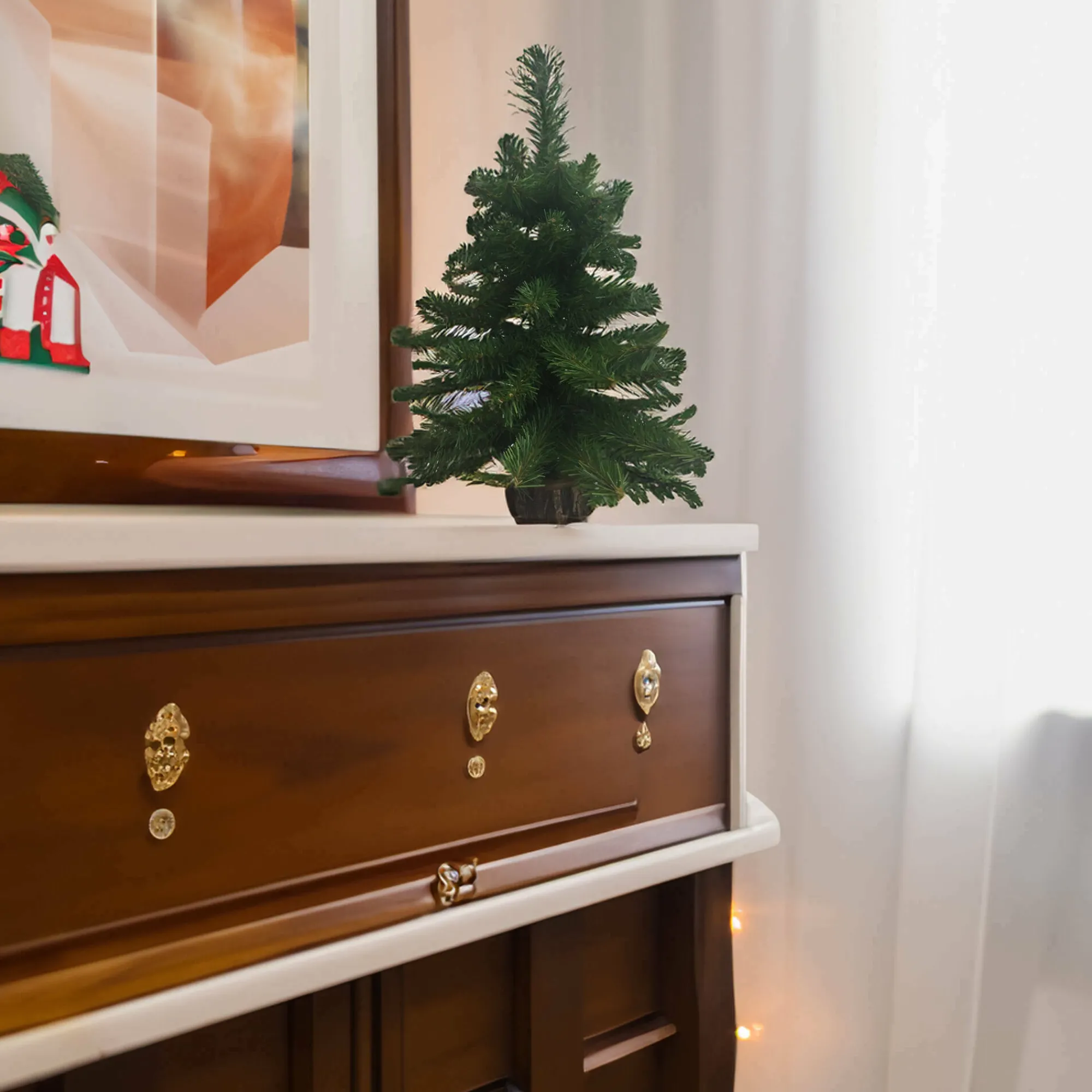 Decorazione da Natale Vizzini, 16x16 h60 cm, Verde e Marrone<Dmora Best Sale