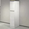 Dispensa da cucina Atrax, 30x60h165 cm, Bianco lucido e Ardesia<Dmora Discount
