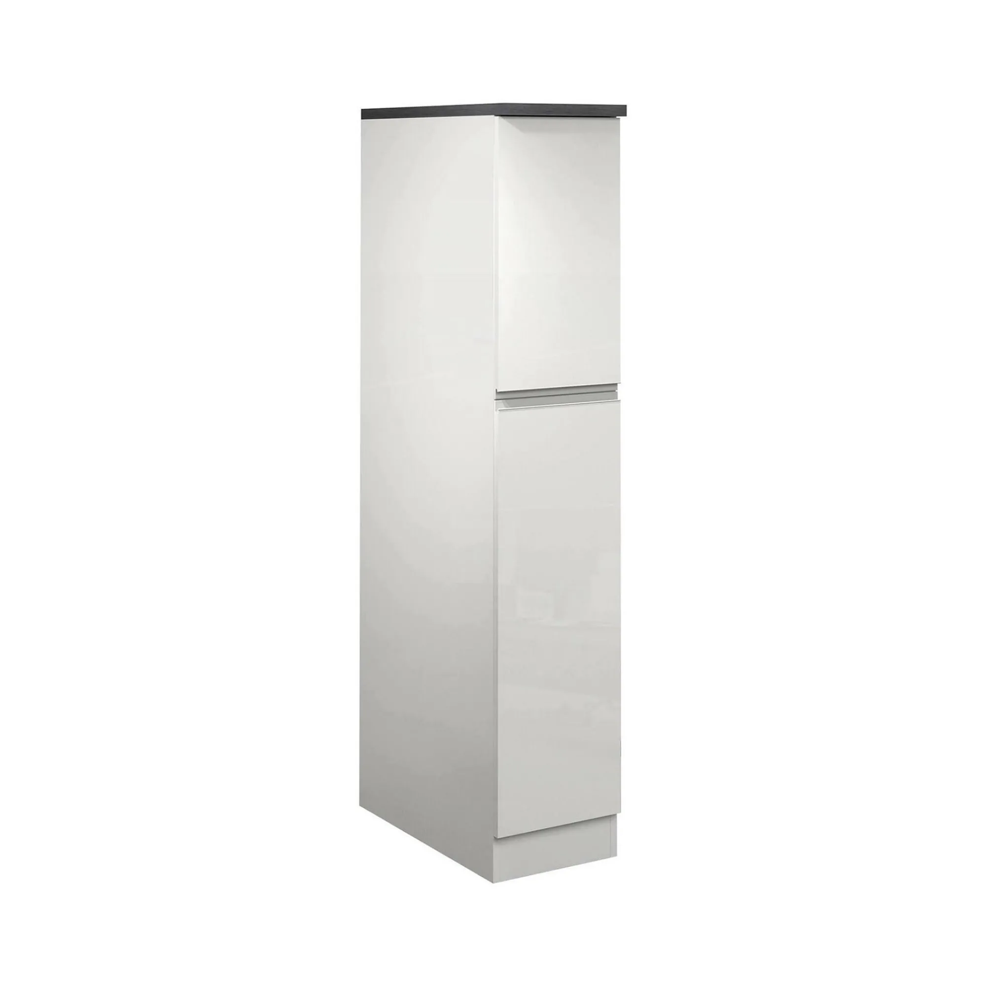 Dispensa da cucina Atrax, 30x60h165 cm, Bianco lucido e Ardesia<Dmora Discount