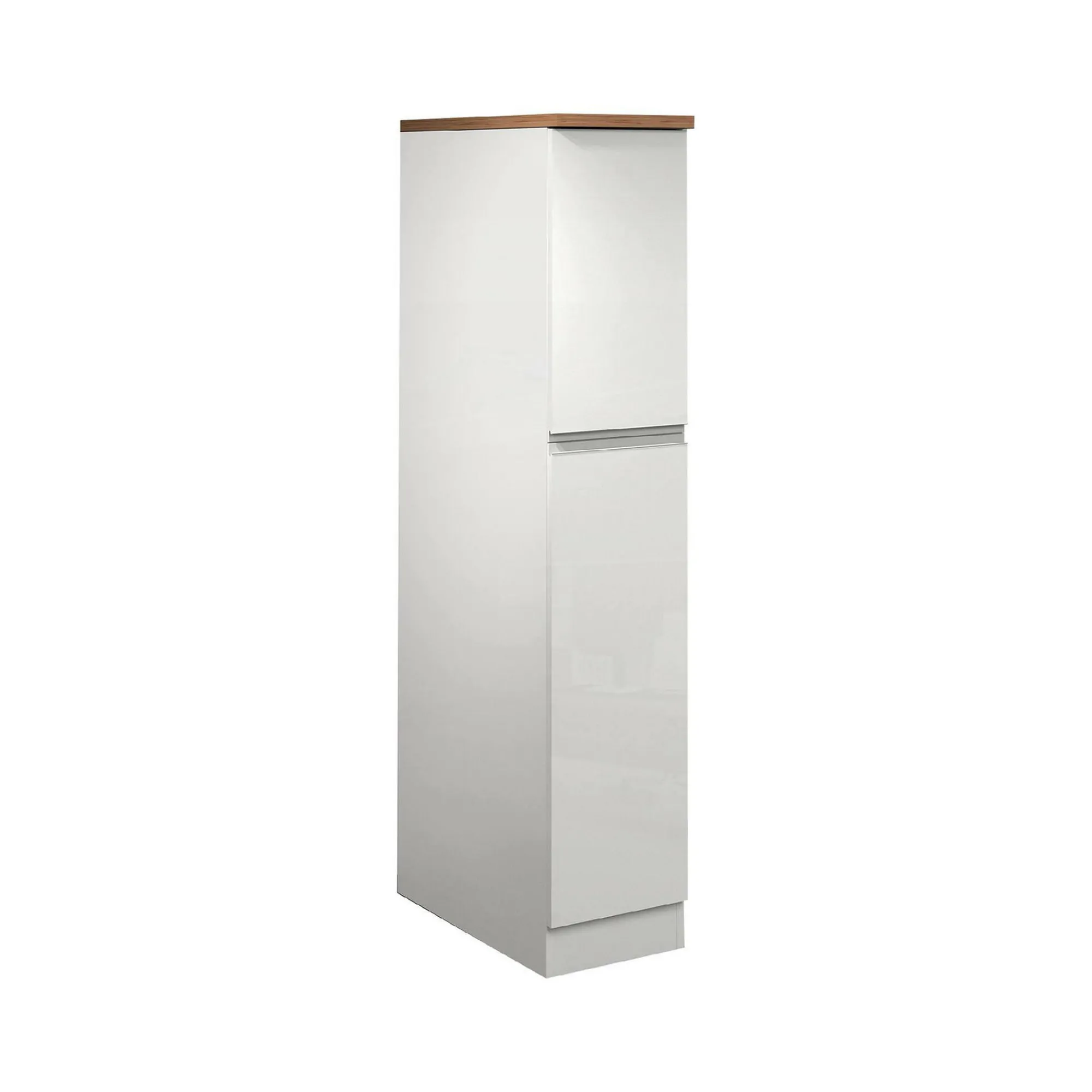 Dispensa da cucina Atrax, 30x60h165 cm, Bianco lucido e Rovere<Dmora Online