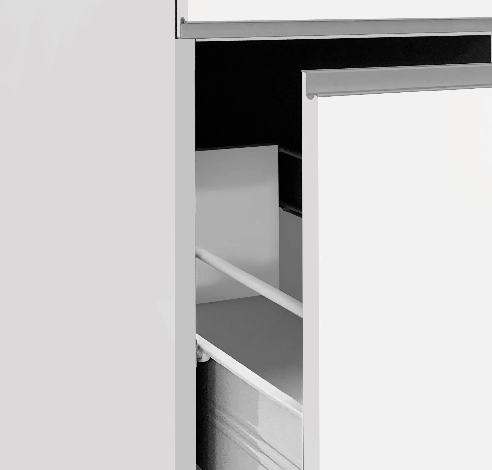 Dispensa da cucina Atrax, 30x60h165 cm, Bianco lucido e Rovere<Dmora Online
