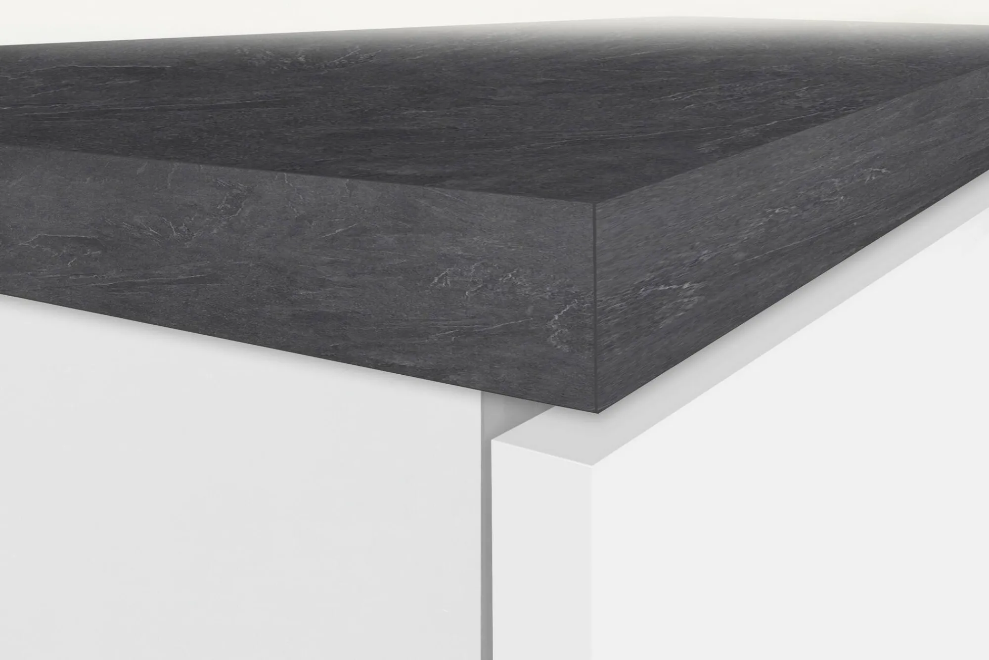 Dispensa da cucina Atrax, 30x60h165 cm, Bianco lucido e Ardesia<Dmora Discount
