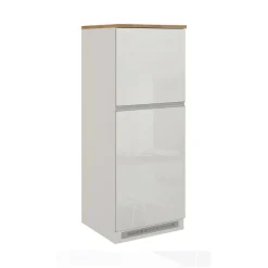 Dispensa da cucina Dcasasol, 60x60h165 cm, Bianco lucido e Rovere<Dmora Clearance