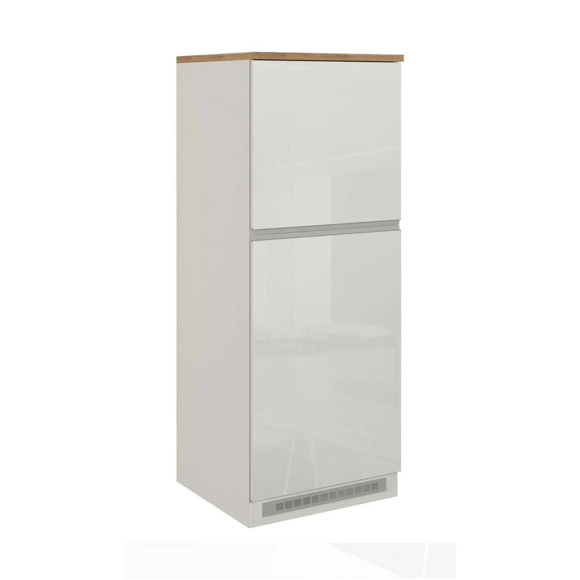 Dispensa da cucina Dcasasol, 60x60h165 cm, Bianco lucido e Rovere<Dmora Clearance
