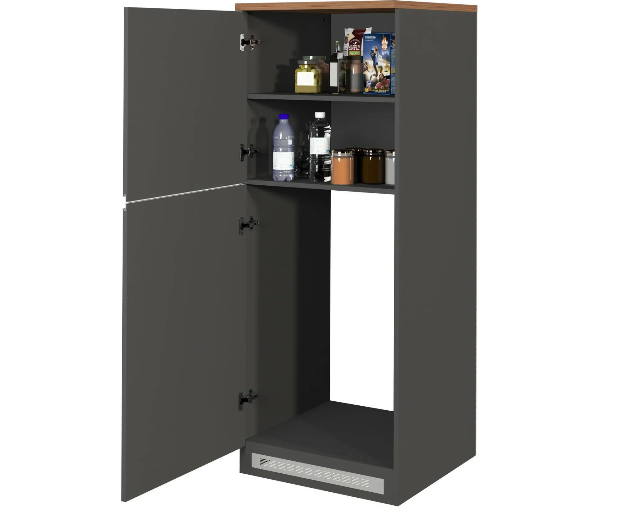 Dispensa da cucina Dcasasol, 60x60h165 cm, Antracite e Rovere<Dmora Flash Sale