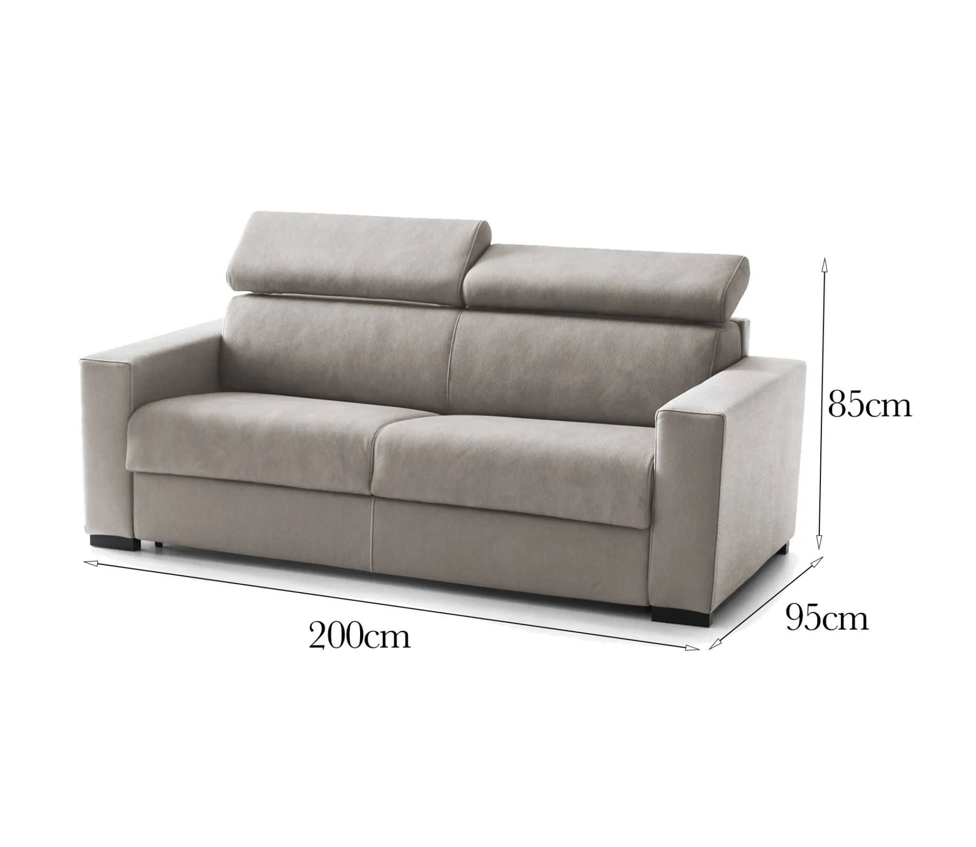 Divano fisso 2 posti Aggius, Cm 200x95h85,<Dmora Shop