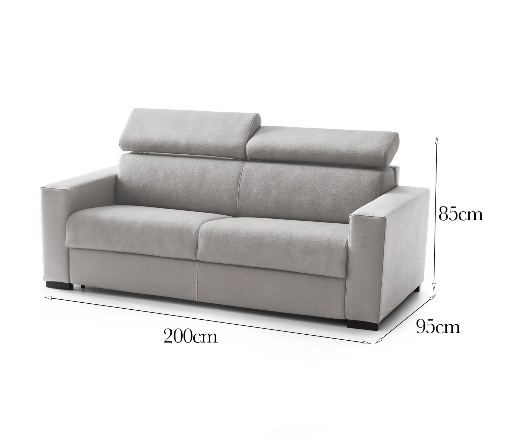 Divano fisso 2 posti Aggius, Cm 200x95h85,<Dmora Online