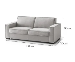 Divano fisso 2 posti Aglientu, Cm 160x95h90,<Dmora Clearance