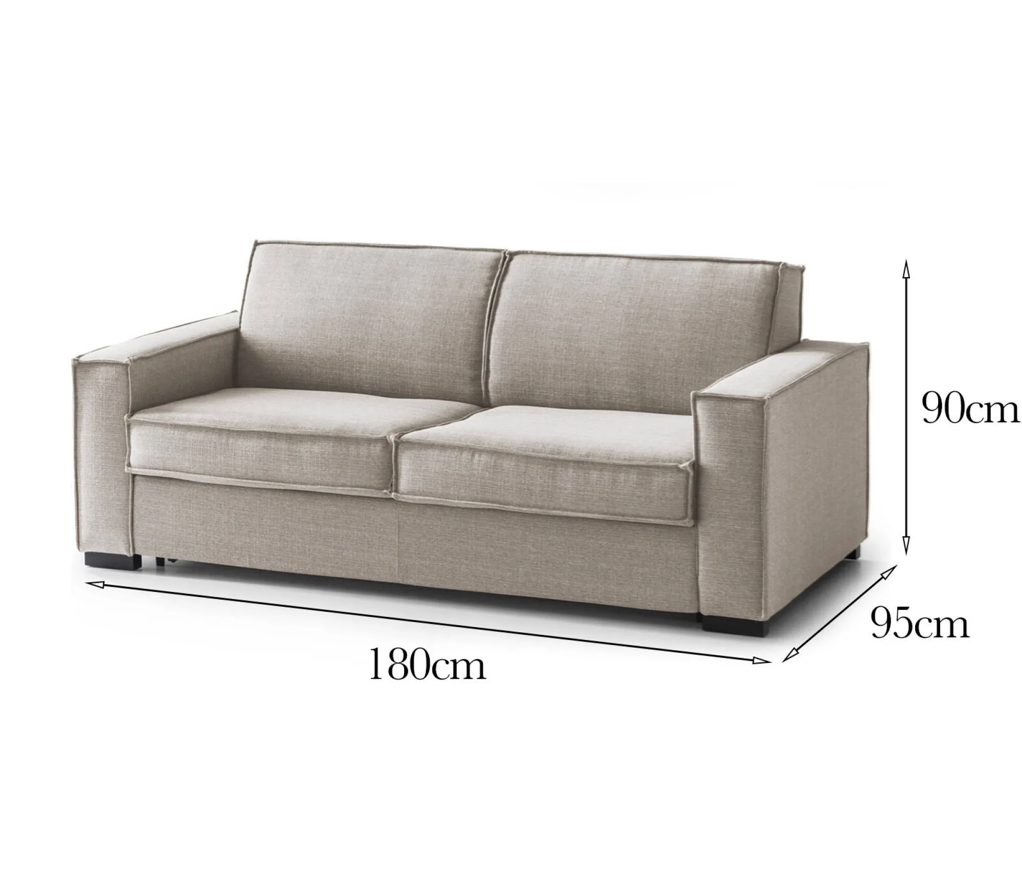 Divano fisso 2 posti Arki, Cm 180x95h90,<Dmora Outlet