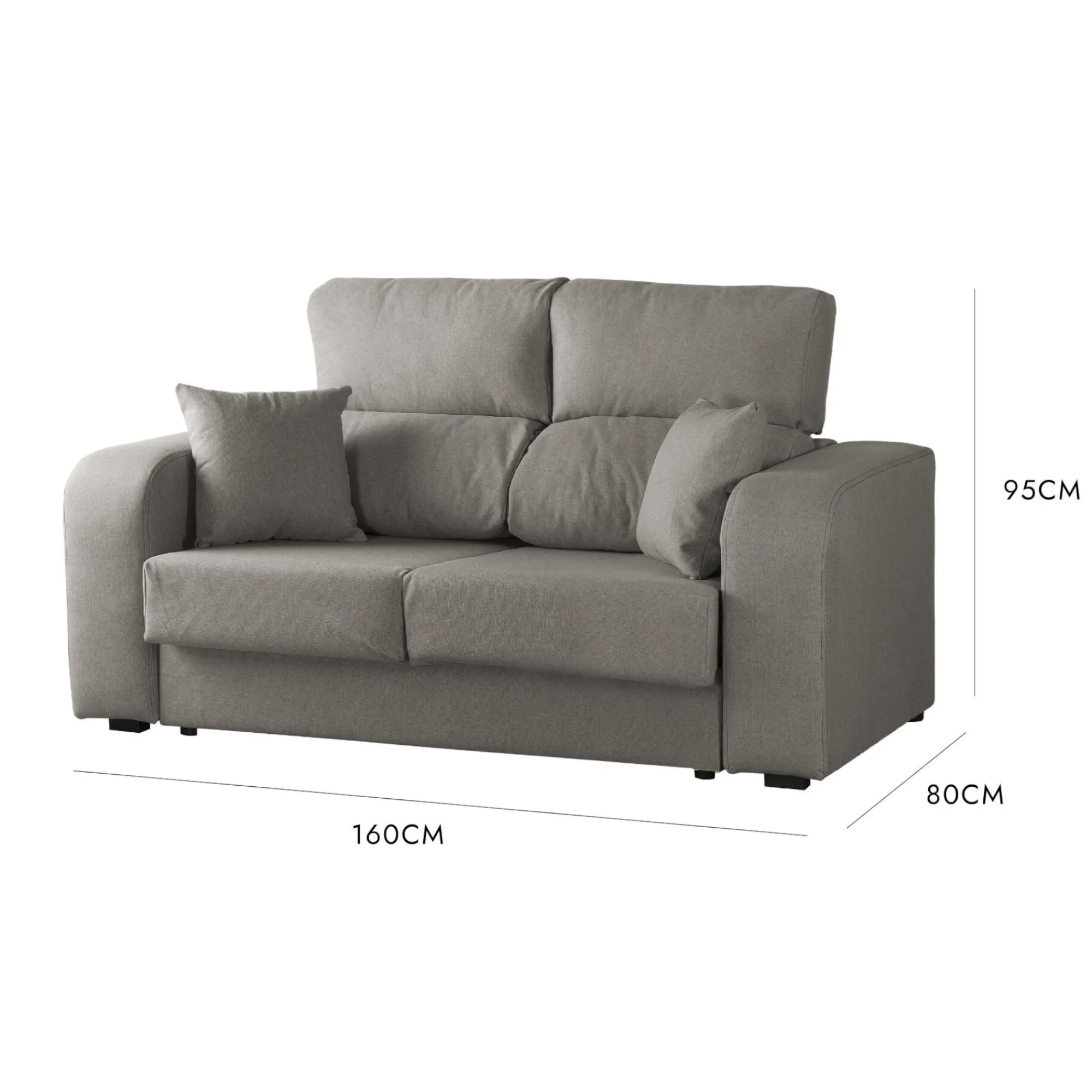 Divano fisso 2 posti Asazi, 160x80h95 cm,<Dmora Fashion
