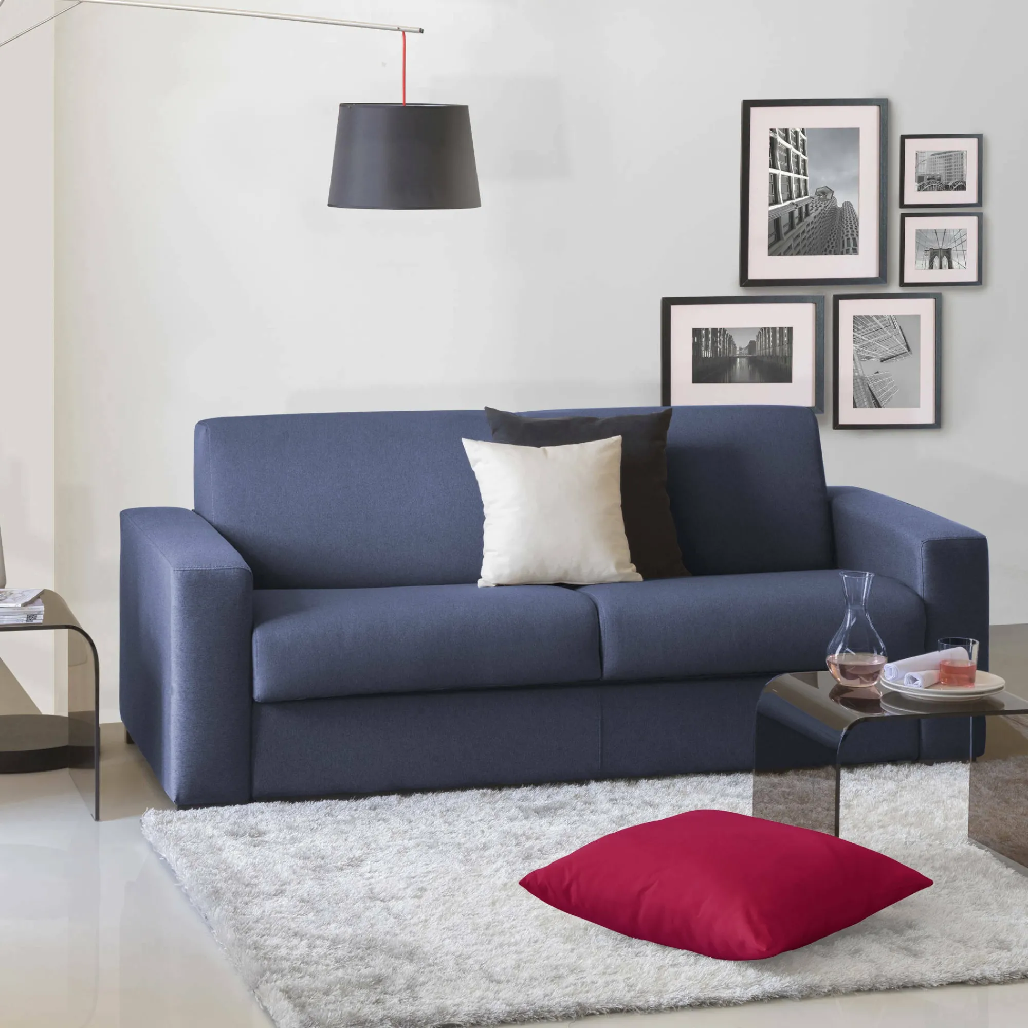 Divano fisso 2 posti Azzurrite, Cm 180x95h90,<Dmora Online