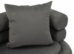 Divano fisso 2 posti Casier, 133x68 h69 cm, Grigio e Argento<Dmora Shop