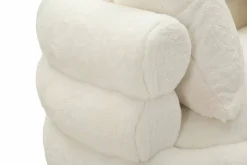 Divano fisso 2 posti Casier, 133x68 h69 cm, Bianco e Oro<Dmora Sale