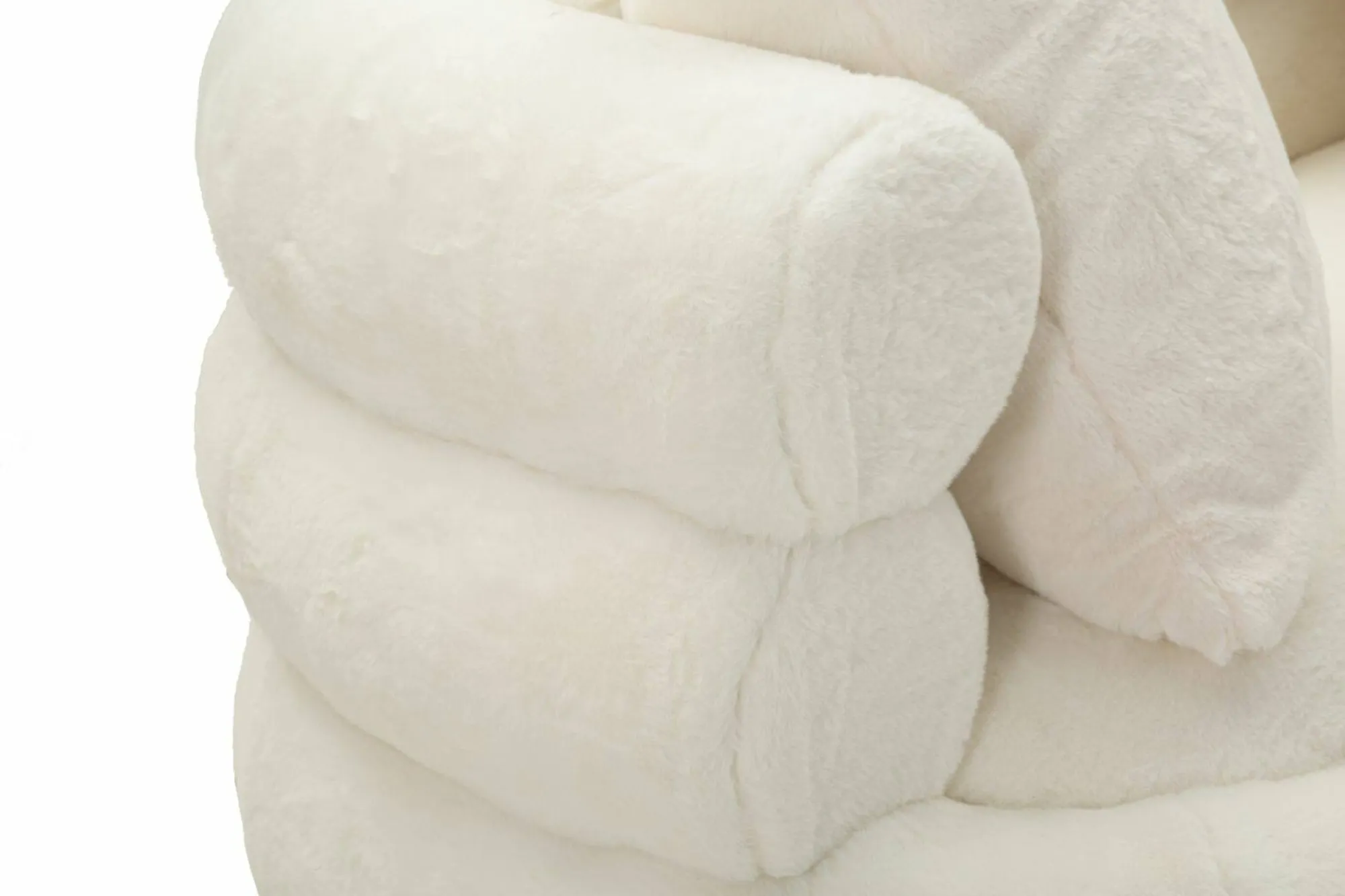Divano fisso 2 posti Casier, 133x68 h69 cm, Bianco e Oro<Dmora Sale