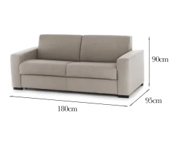 Divano fisso 2 posti Cianite, Cm 180x95h90,<Dmora Fashion