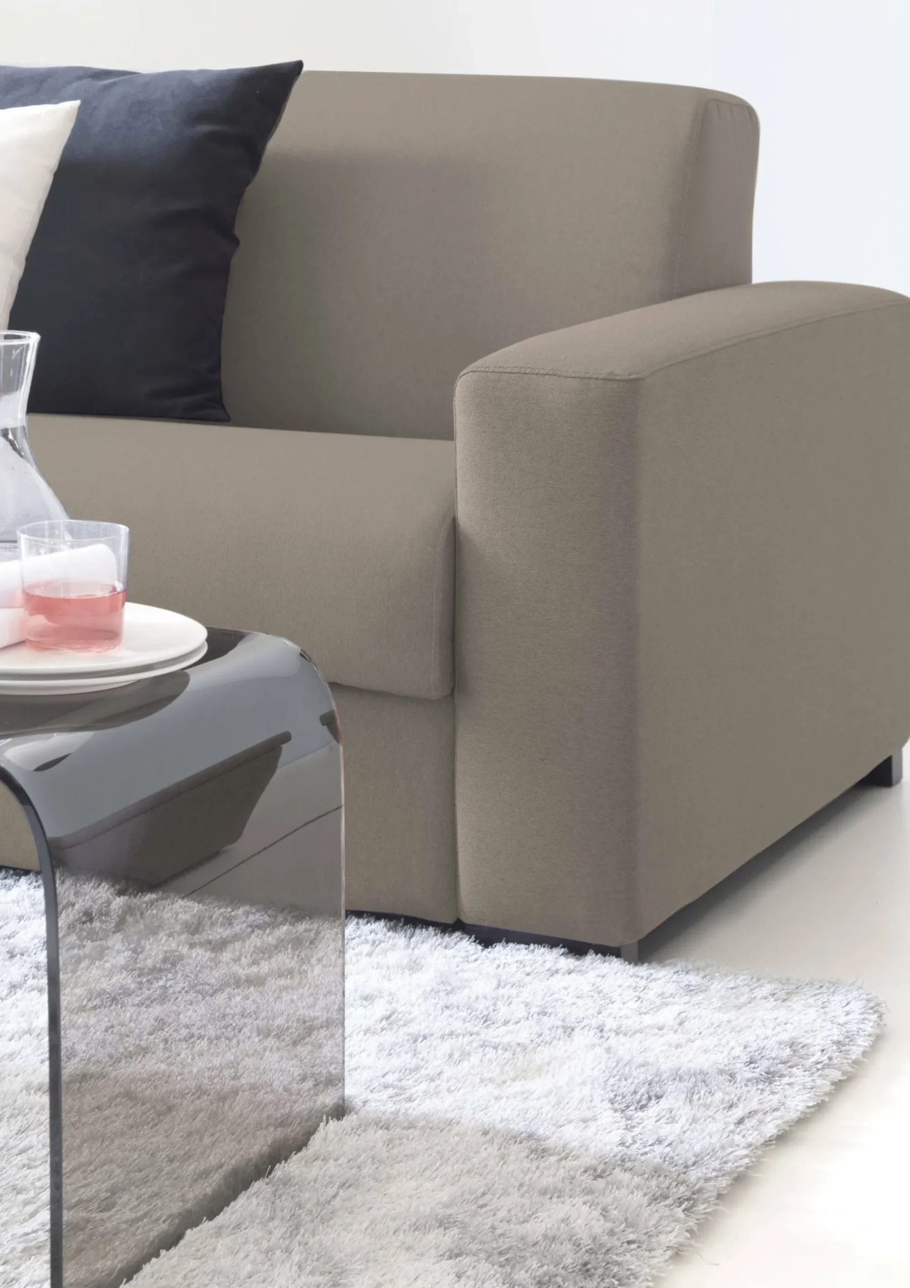 Divano fisso 2 posti Cianite, Cm 180x95h90,<Dmora Fashion