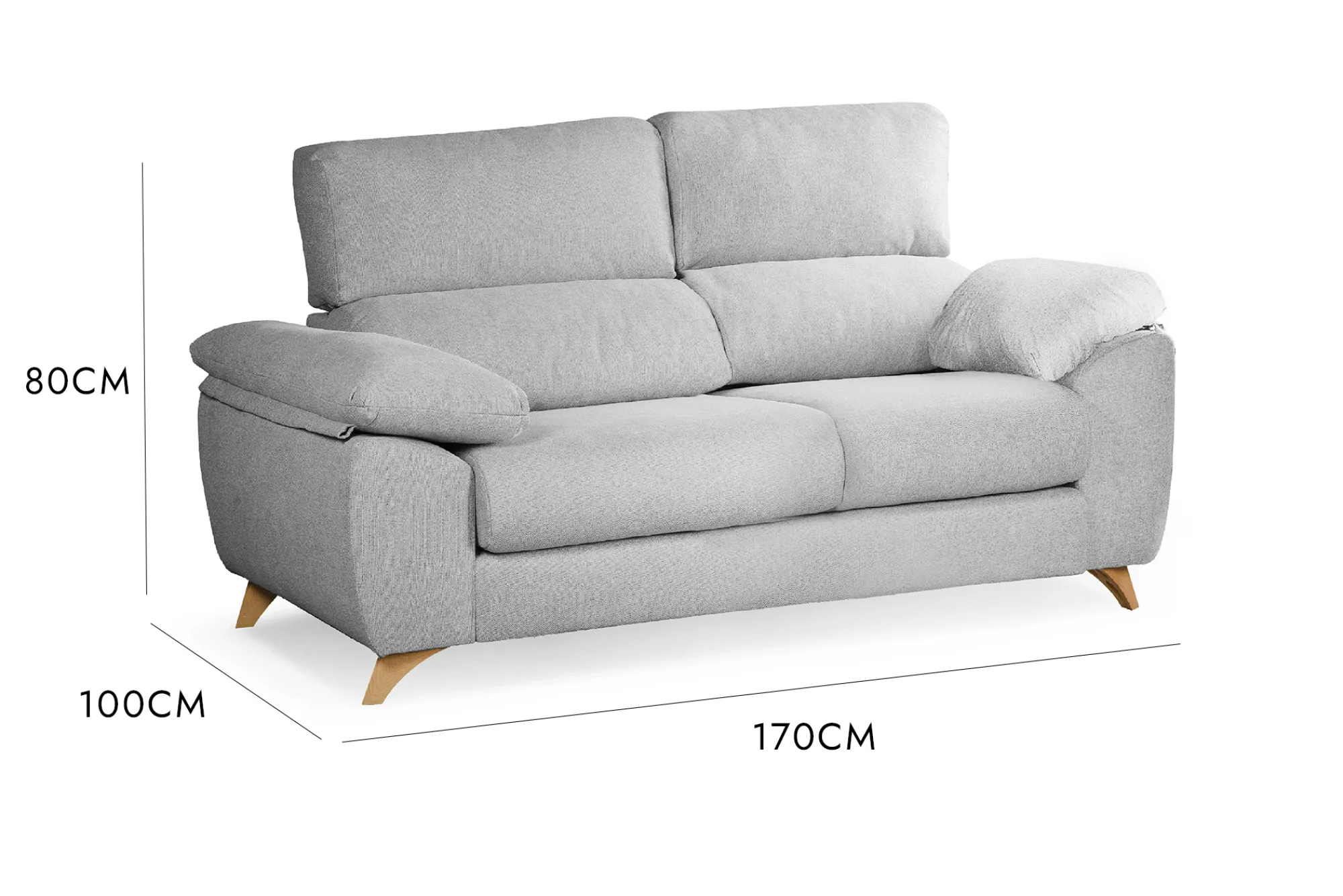 Divano fisso 2 posti Dbuche, 170x85h107 cm,<Dmora New