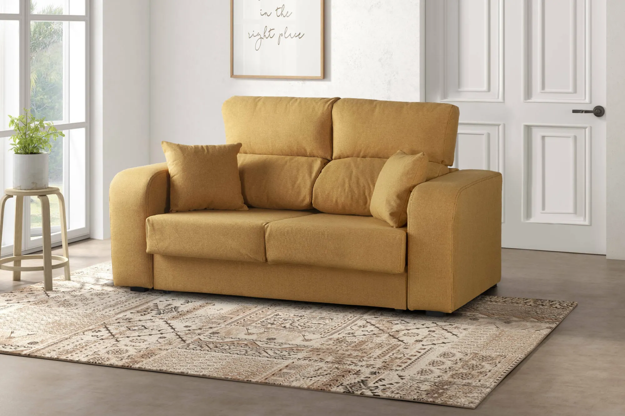 Divano fisso 2 posti Dcella, 160x80h95 cm,<Dmora Cheap