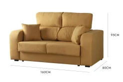 Divano fisso 2 posti Dcella, 160x80h95 cm,<Dmora Cheap