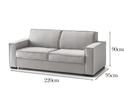 Divano fisso 3 posti Diopside, Cm 220x95h90,<Dmora Best Sale